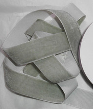 GREY GRAY VELVET ribbon 1" wide Vintage look 3 YARD LOT 