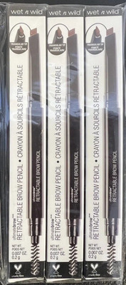 3 Wet n Wild Ultimate Brow Retractable Eyebrow Pencil Medium Brown 627A NEW