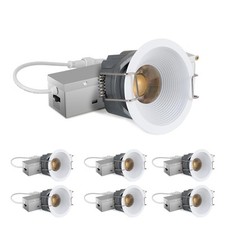 White LED Recessed Ceiling Light with Junction Box, 2 Inch 5CCT Pack Of 6 New