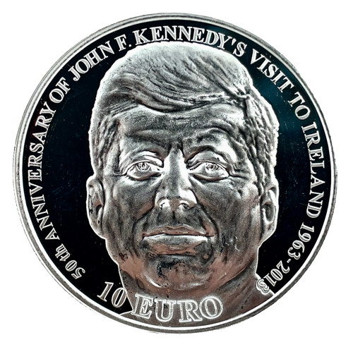 IRELAND 10 Euro 2013 Silver Proof J.F. Kennedy -50th Anniversary Visit Country