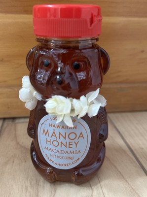 Hawaiian Manoa 100% Raw Honey Macadamia Nut Hawaiian Honey 8oz From Wahiawa, HI