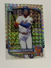 2025 Bowman Chrome Geometric Refractor Elian Peña /499 1st Bowman Mets #BCP-155