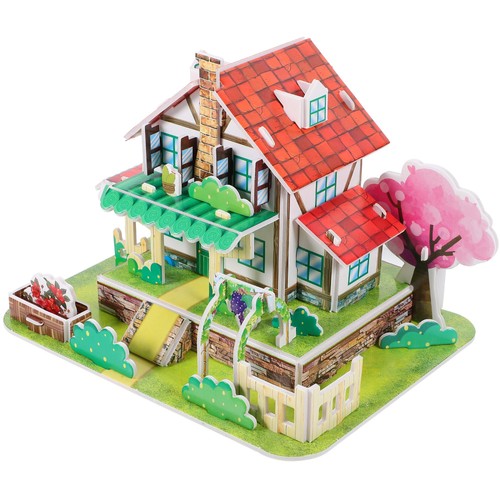 3D -Puzzlespielzeug Kind Mini-Hausbausatz Rahmen Zur Papierherstellung - Bild 7 von 12