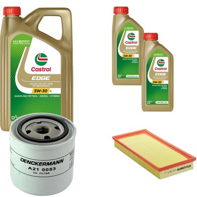 Inspektionspaket Castrol EDGE Titanium 5W-30 LL 7L für Volvo V40 Kombi 1.8