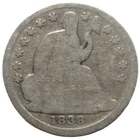 1838 Seated Liberty Half Dime No Drapery