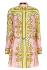 VERSACE Spring Barocco Pink Silk Dress New And Authentic