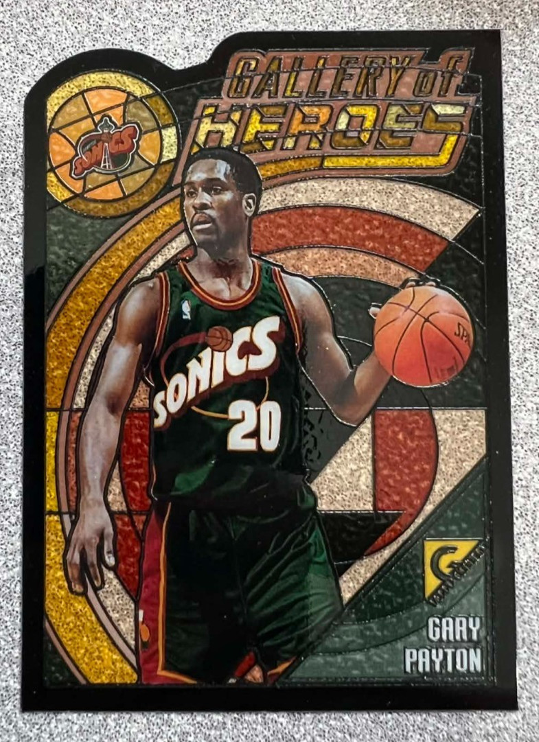 GARY PAYTON 2000-01 Topps Gallery of Heroes Stained Glass #GH8 HOF Supersonics
