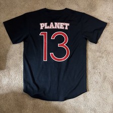 Planet Thirteen Las Vegas Black/Red Button Up Baseball Jersey Men's Size M