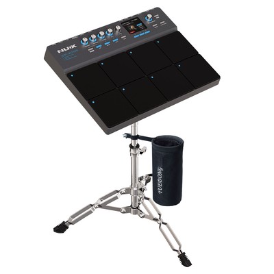 Nux DP-2000 Digitales Percussion Pad mit DPS-1 Drum-Pad Stativ und Stickhalter
