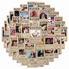 One Piece Wanted Poster Stickers - 50pcs - 4x6Cm- Waterproof Stickers- US SLLER