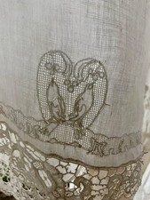 Antique Edwardian Split Bloomers with Hand Embroidered Birds  Monogram   XXL