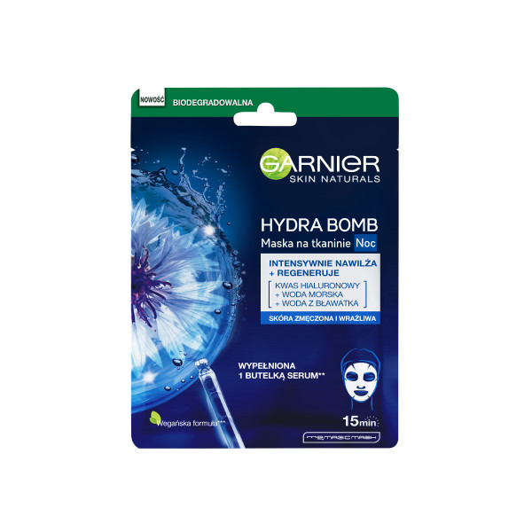 3600542385657 Garnier Hydra Bomb восстанавливающая маска для ткани на ночь для воды 3190₽