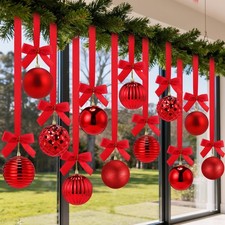 12 Pcs Red Christmas Balls Ornaments for Ceiling 4" Large Big Shatterproof Ch...