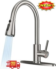 Grifos de cocina con rociador extra ble, grifo monomando de acero inoxidable de