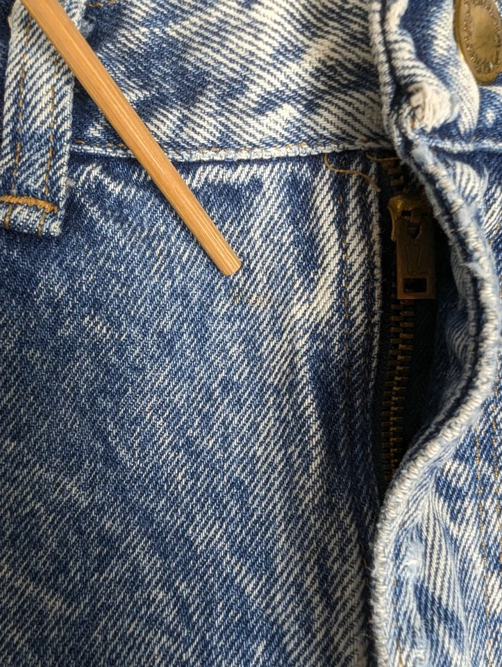 Pantalones de mezclilla vintage Wrangler lavado ácido tiro alto pierna recta 32x27 grunge EE. UU. Foto 3 de 4