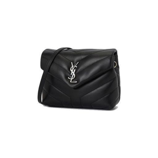 Saint Laurent Giocattolo Lulu Mini Borsa a Tracolla Nero Argento 678401 DV706 1000