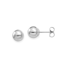 3mm 14K White Gold Polished Hollow Ball Post Earrings
