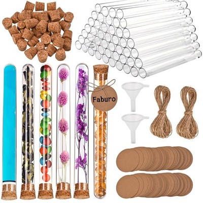 Faburo 65 Stück Reagenzglas mit Korken, Reagenzgläser Set mit 150x16mm (20mL) R