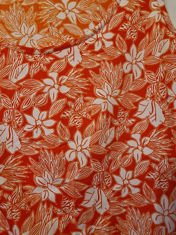 Atmosphere Orange & White Floral Print Summer Top Size 16 - Image 2 of 4