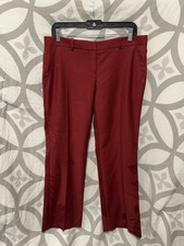 Versace Dress Pants Womens IT 44 / 33 x 30 Red Jacquard Floral Trousers Straight