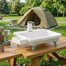 Portable Sink, Portable Sink Hand Wash Station with Electronic Faucet and Dra...