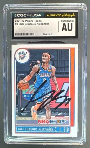 Shai Gilgeous-Alexander 2021 Panini Hoops #3 On Card Auto CGC AUTH
