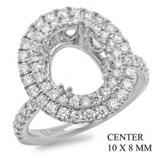 Ring Setting Oval 10x8 mm Semi Mount Women Ring 925 Sterling Silver Jewelry