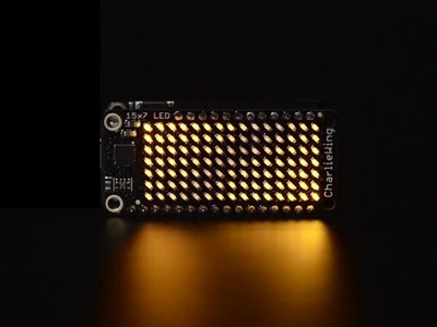 Adafruit 15x7 CharliePlex LED Matrix Display FeatherWing, LED-Display- Gelb