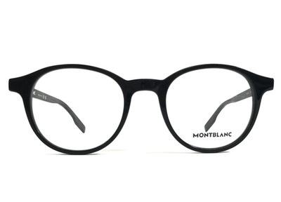 Montblanc Eyeglasses Frames MB0154O 001 Shiny Black Round Full Rim 49-20-145