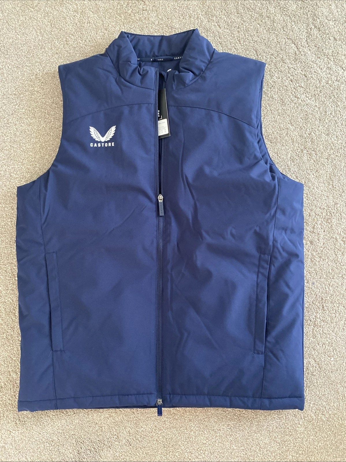 Castore Padded Gilet Navy Blue Size Large 44” Chest New With Tags
