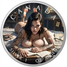 Canada 2025 Maple Leaf Dare Disturb 1 oz Colorized Silver Art Coin