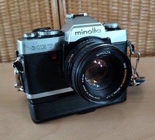 Minolta XG-7 with 50mm Lens - XG-7 - Silver - Winder - Strap