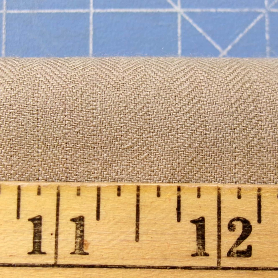 3 yd Liberty of London Fabric Dress WOOL Twill DAMAGED Worsted Taupe Tan Brown - Image 2 of 4