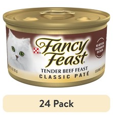  24 pack Purina Fancy Feast Classic Pate Cat Food, Tender Beef Feast, 3 oz Can