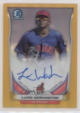 2014 Bowman Chrome Prospect Gold Refractor 47/50 LeVon Washington Auto 0bs7
