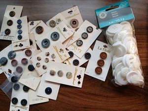 Lot of Assorted Buttons New/Used/Vintage