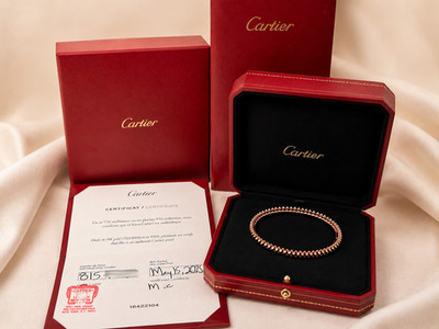 Clash de Cartier Bracelet Small Model 18k Pink Gold Box Receipt COA Size 17