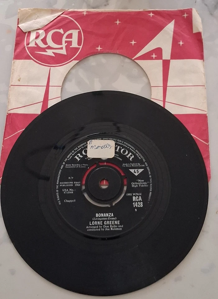 Lorne Greene - Ringo/Bonanza (,1964 7inch Vinyl Single) VG Foto 2 de 4