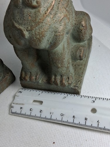 Chinese Ming Antique Terracotta Foo Dogs Marked Estate Statue 5 1/2 - Picture 19 of 19
