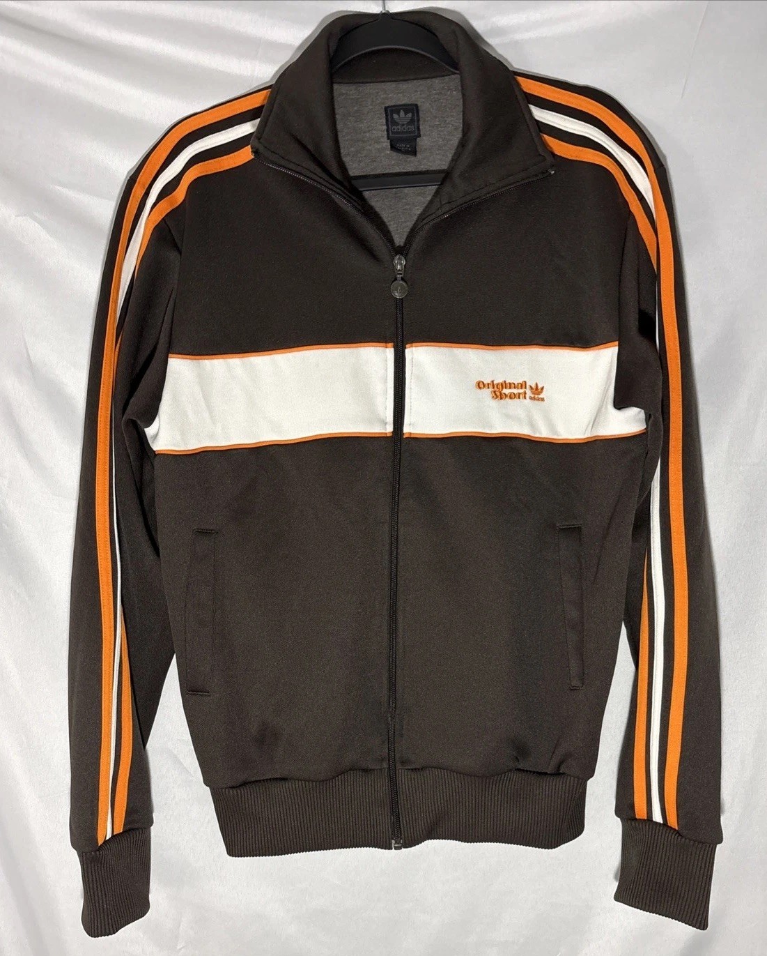 Vintage Y2K Adidas Original Sport Brown Track Jacket, Men’s Medium, Full Zip