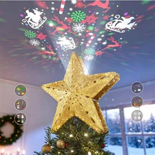 Christmas Tree Topper Projector Snowflake Christmas Tree 6/5 Projection Modes
