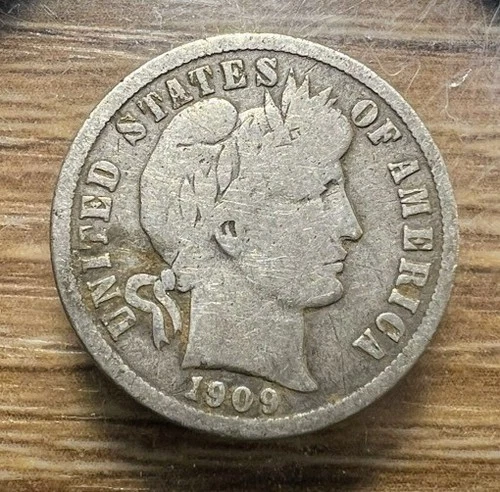 1909-O Barber Dime - Actual Coin Shown - Free Shipping & Tracking INV#602
