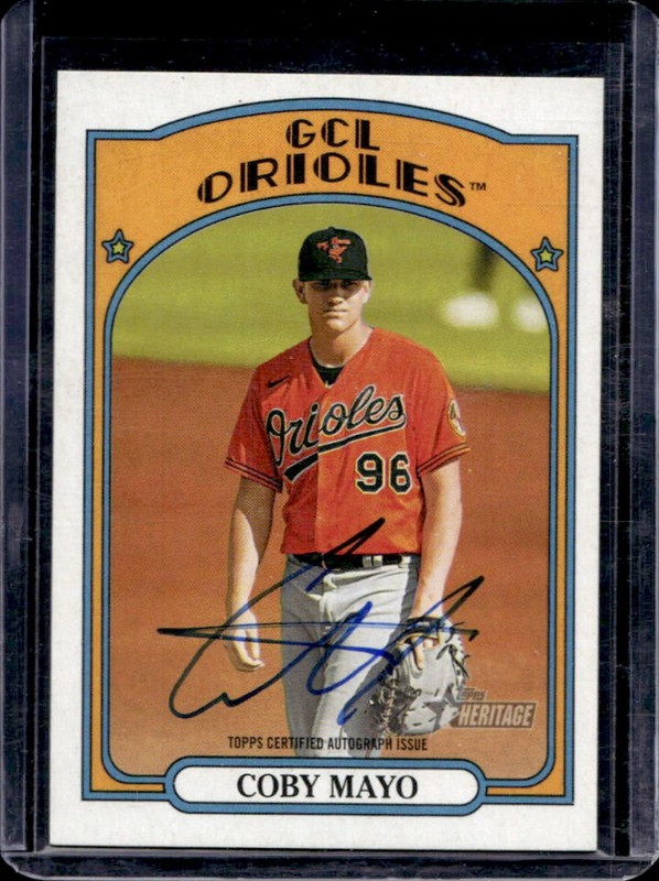 2021 Topps Heritage Minor League Coby Mayo Real One Auto Autograph #ROA-CM