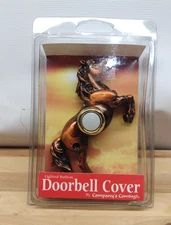 Lighted Push Button Horse Doorbell Cover Bronze Painted Resin Copper Stallion