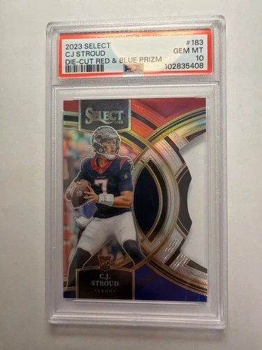 2023 Select Die-Cut Red & Blue Prizm #183 CJ Stroud Texans RC Rookie PSA 10