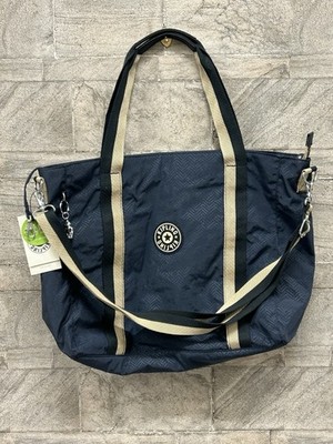 KIPLING ASSENI LARGE Noir Travel Tote Handbag w/crossbody strap. NWT