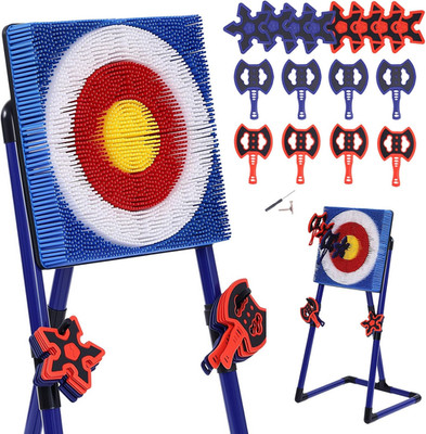 Axe Throwing Game for Backyard,Portable Bristle Target Set with 4 Axes & 4 Darts
