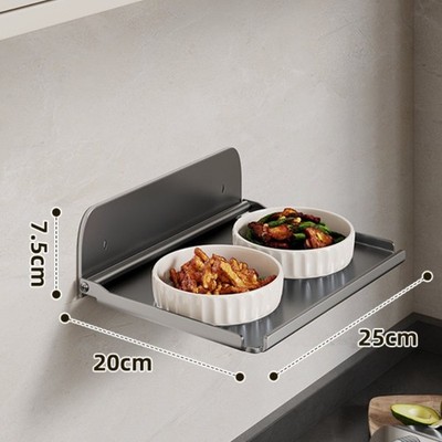 Wall Mount Foldable Kitchen Shelf Organizer Space Saving 90 Degree Fold Design