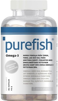 Elexir Purefish Omega 3 Fischöl 180 Kapseln | Arctic DHA EPA DPA Supplement