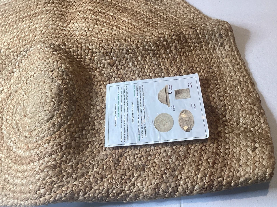 Round Natural Reversible 100% Jute Carpet Braided Modern Farmhouse Area Rug - Image 3 of 4